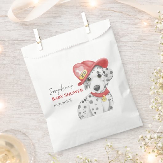 Schattigee Brandweerman Dalmatische Baby shower Bedankzakje (Geknipt)