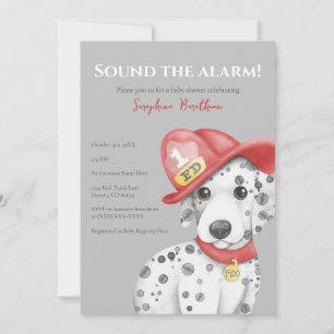 Schattigee Brandweerman Dalmatische Baby shower Kaart