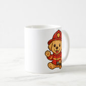 Schattigee brandweerman Golden Retriever Mok Drink (Voorkant rechts)