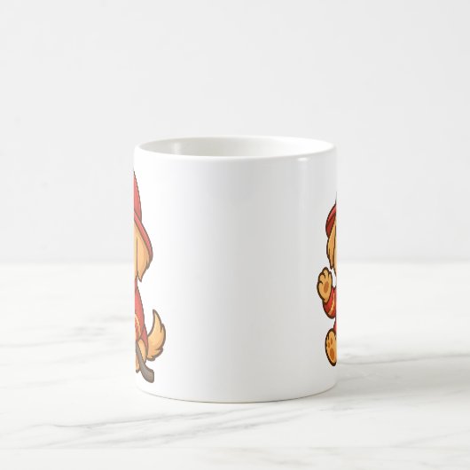 Schattigee brandweerman Golden Retriever Mok Drink (Center)