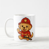 Schattigee brandweerman Golden Retriever Mok Drink (Links)