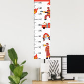 Schattigee Brandweerman Groeikaart Poster (Thuiskantoor)