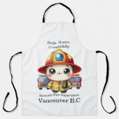 Schattigee brandweerman met hulpvoertuigen schort (Voorkant)