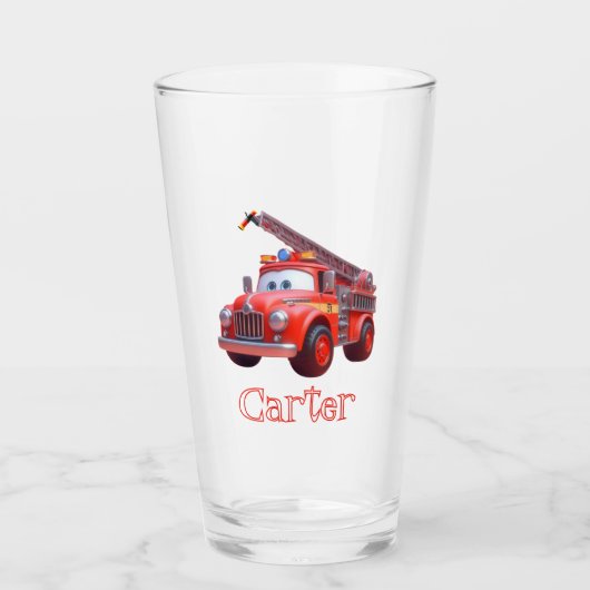 Schattigee brandweerwagen glas (Voorkant)