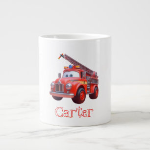 Schattigee brandweerwagen grote koffiekop