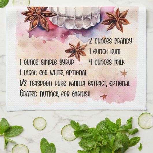 Schattigee Brandy Milk Punch Kerstmis Drink Recept Theedoek (Gevouwen)