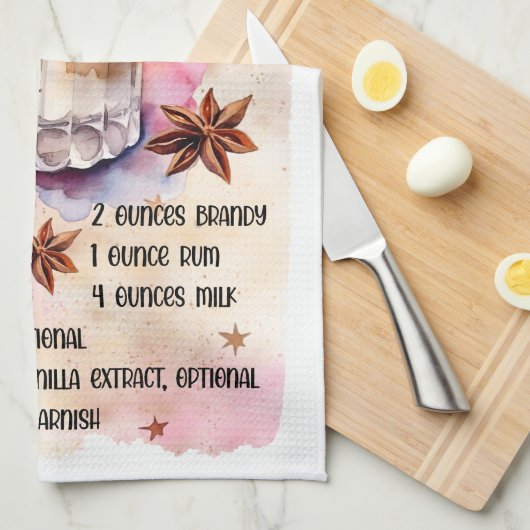 Schattigee Brandy Milk Punch Kerstmis Drink Recept Theedoek (Quarter Fold)