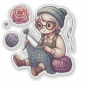 Schattigee Breien Fan Art Sticker (Voorkant)