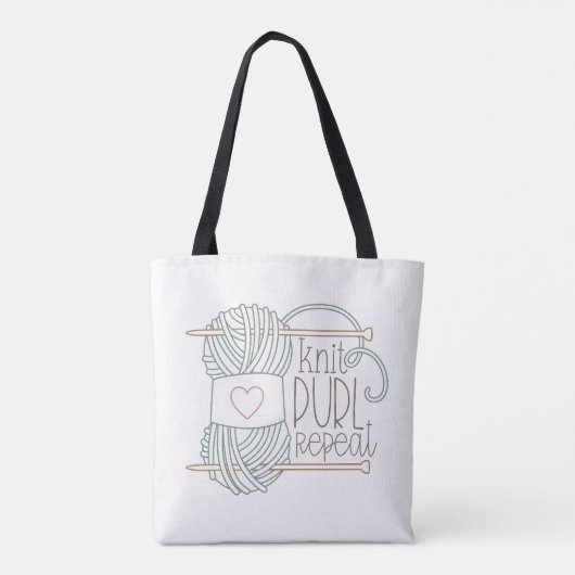Schattigee breiparel herhaling tote bag (Achterkant)