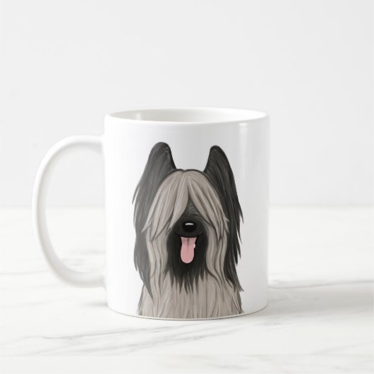 Schattigee Briard Cartoon Dog Pet Lover's Koffiemok (Links)