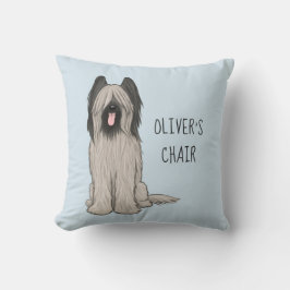 Schattigee Briard met aangepaste tekst Kussen