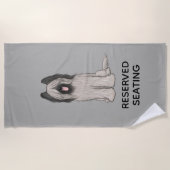 Schattigee Briard met aangepaste tekst Strandlaken (Voorkant)