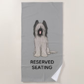 Schattigee Briard met aangepaste tekst Strandlaken (Voorkant)