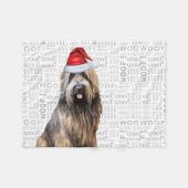 Schattigee Briard Shepherd Dog Kerstvakantie Fleece Deken (Voorkant (Horizontaal))