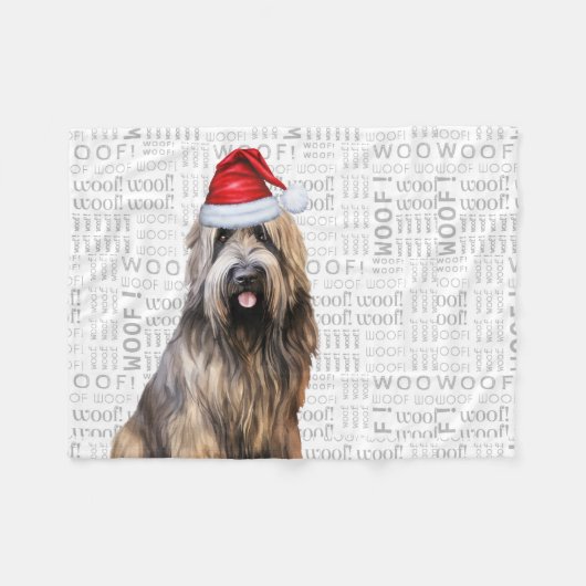 Schattigee Briard Shepherd Dog Kerstvakantie Fleece Deken (Voorkant (Horizontaal))