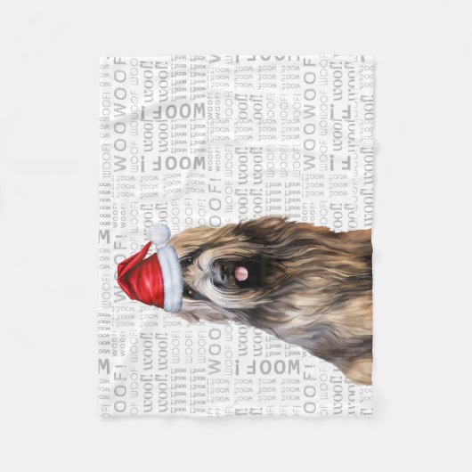 Schattigee Briard Shepherd Dog Kerstvakantie Fleece Deken (Voorkant)