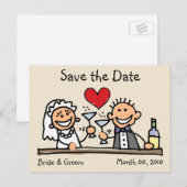Schattigee Briefkaarten Save the Date (Voorkant / Achterkant)