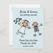 Schattigee Briefkaarten Save the Date (Voorkant / Achterkant)