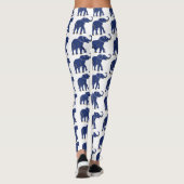 Schattigee Bright Blue Thai Elephant Pattern Leggi Leggings (Achterkant)