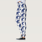 Schattigee Bright Blue Thai Elephant Pattern Leggi Leggings (Links)