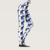 Schattigee Bright Blue Thai Elephant Pattern Leggi Leggings (Rechts)