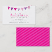 SCHATTIGEE BRIGHT BUNTING vet feest roze paarse Visitekaartje (Voorkant / Achterkant)