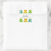 Schattigee Bright Frogs in een rijnaam Vierkante Sticker (Tas)