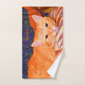 Schattigee Bright Sinaasappel Tabby Cat Bad Handdoek (Handdoek)
