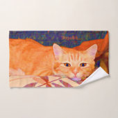 Schattigee Bright Sinaasappel Tabby Cat Bad Handdoek (Handdoek)