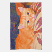 Schattigee Bright Sinaasappel Tabby Cat Theedoek (Verticaal)