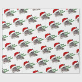 Schattigee Brindle Franse Bulldog Puppy Santa Cadeaupapier (Vlak)