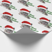 Schattigee Brindle Franse Bulldog Puppy Santa Cadeaupapier (Hoek)