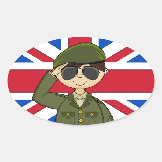 Schattigee Britse legersoldaat Sticker (Voorkant)