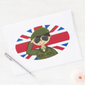 Schattigee Britse legersoldaat Sticker (Envelop)