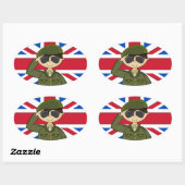 Schattigee Britse legersoldaat Sticker (Vel)