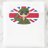 Schattigee Britse legersoldaat Sticker (Tas)