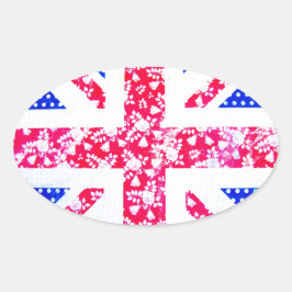 Schattigee Britse vlag Ovale Sticker