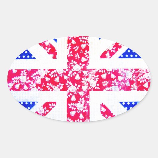Schattigee Britse vlag Ovale Sticker (Voorkant)