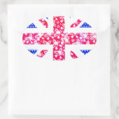 Schattigee Britse vlag Ovale Sticker (Tas)