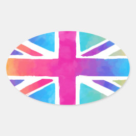Schattigee Britse vlag Ovale Sticker