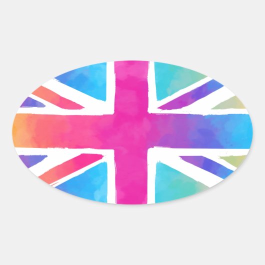 Schattigee Britse vlag Ovale Sticker (Voorkant)