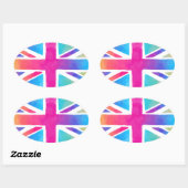 Schattigee Britse vlag Ovale Sticker (Vel)