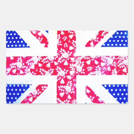 Schattigee Britse vlag Rechthoekige Sticker (Voorkant)