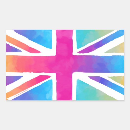 Schattigee Britse vlag Rechthoekige Sticker (Voorkant)