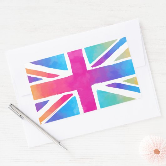 Schattigee Britse vlag Rechthoekige Sticker (Envelop)