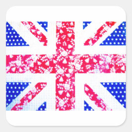 Schattigee Britse vlag Vierkante Sticker