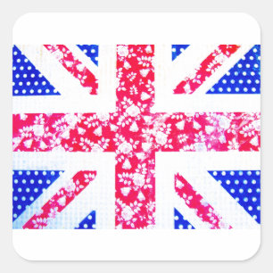 Schattigee Britse vlag Vierkante Sticker