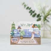 Schattigee Brittany Spaniel Gezellig Nieuw Huis Ve Aankondigingskaart (Staand voorkant)