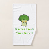 Schattigee Broccoli Pun Cartoon Design Bad Handdoek (Handdoek)