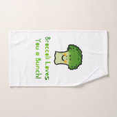 Schattigee Broccoli Pun Cartoon Design Bad Handdoek (Handdoek)
